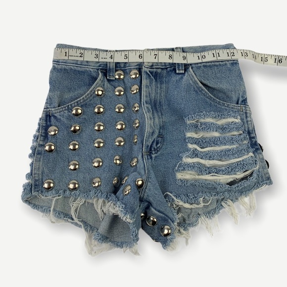Rustler Studded Distressed Cut Off Jean Shorts - Picture 4 of 6